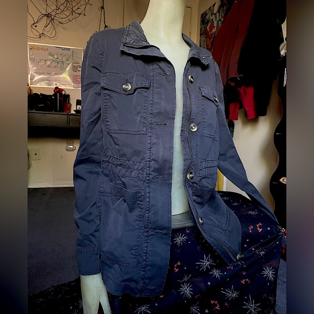 navy blue light jacket